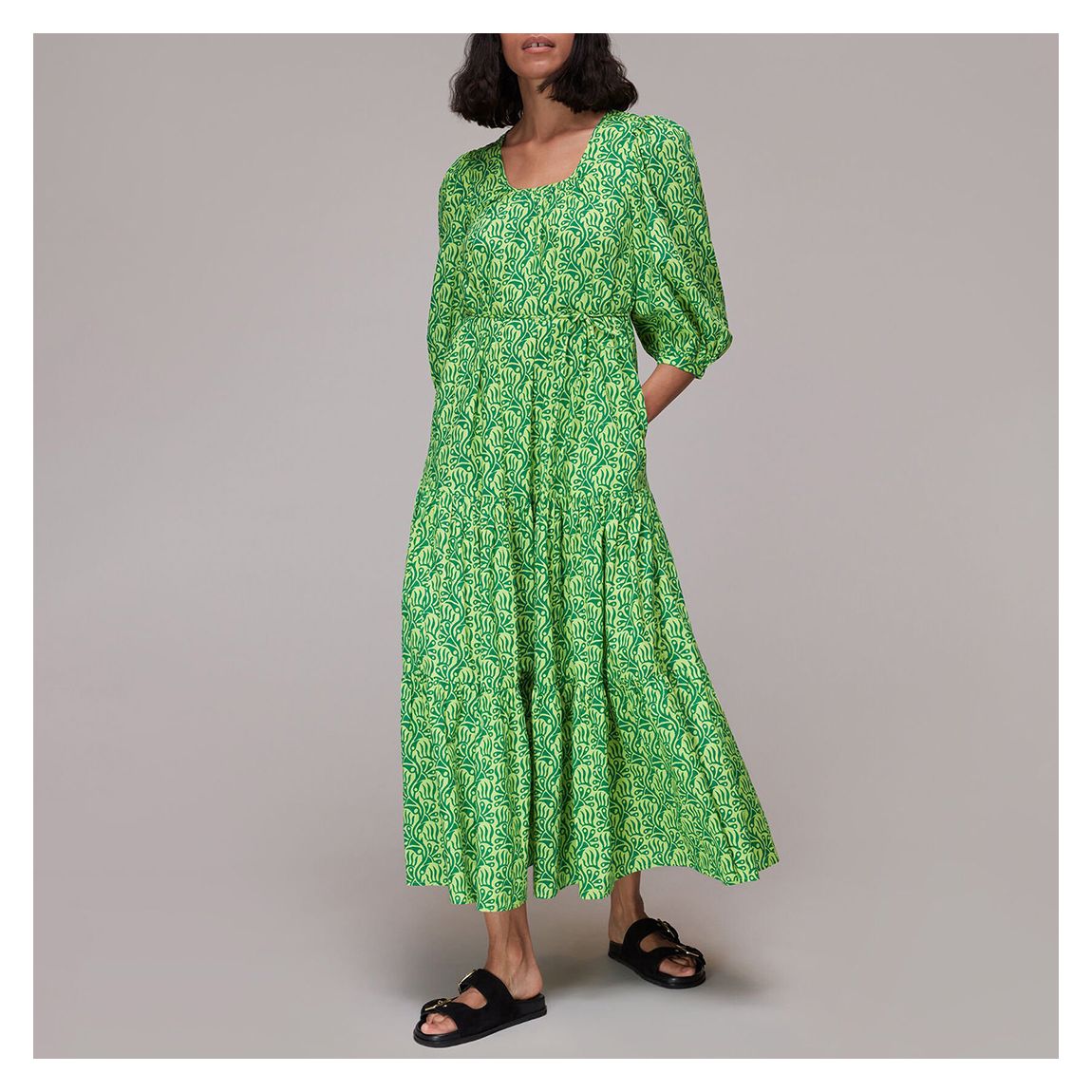 Green Climbing Vine Trapeze Dress main product photo