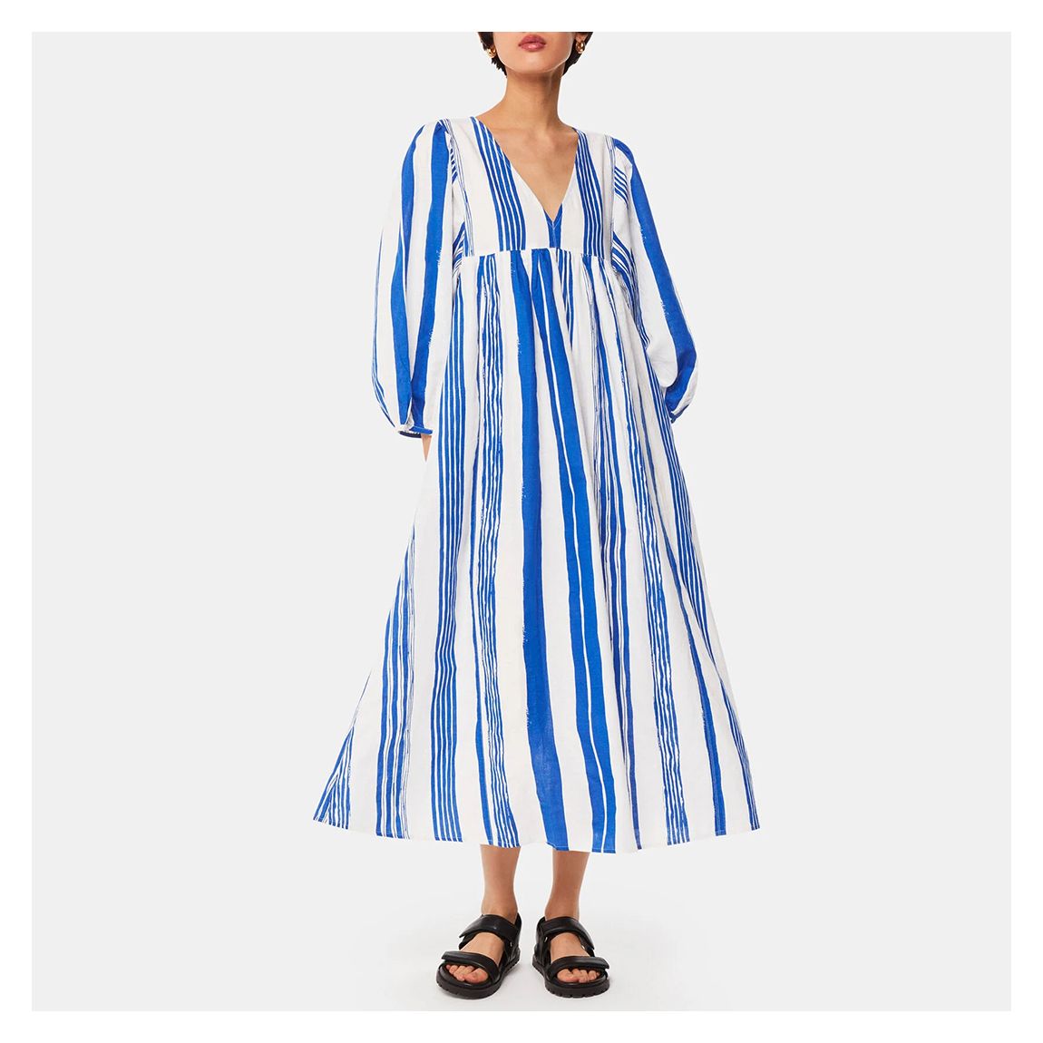Blue/White Painted Stripe Gloria Dress main product photo