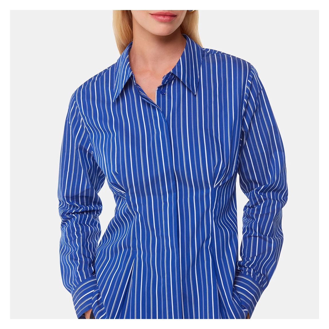 Blue Stripe Waisted Cotton Shirt main product photo