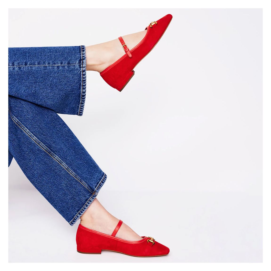 Red Iris Snaffle Mary Jane Flats main product photo