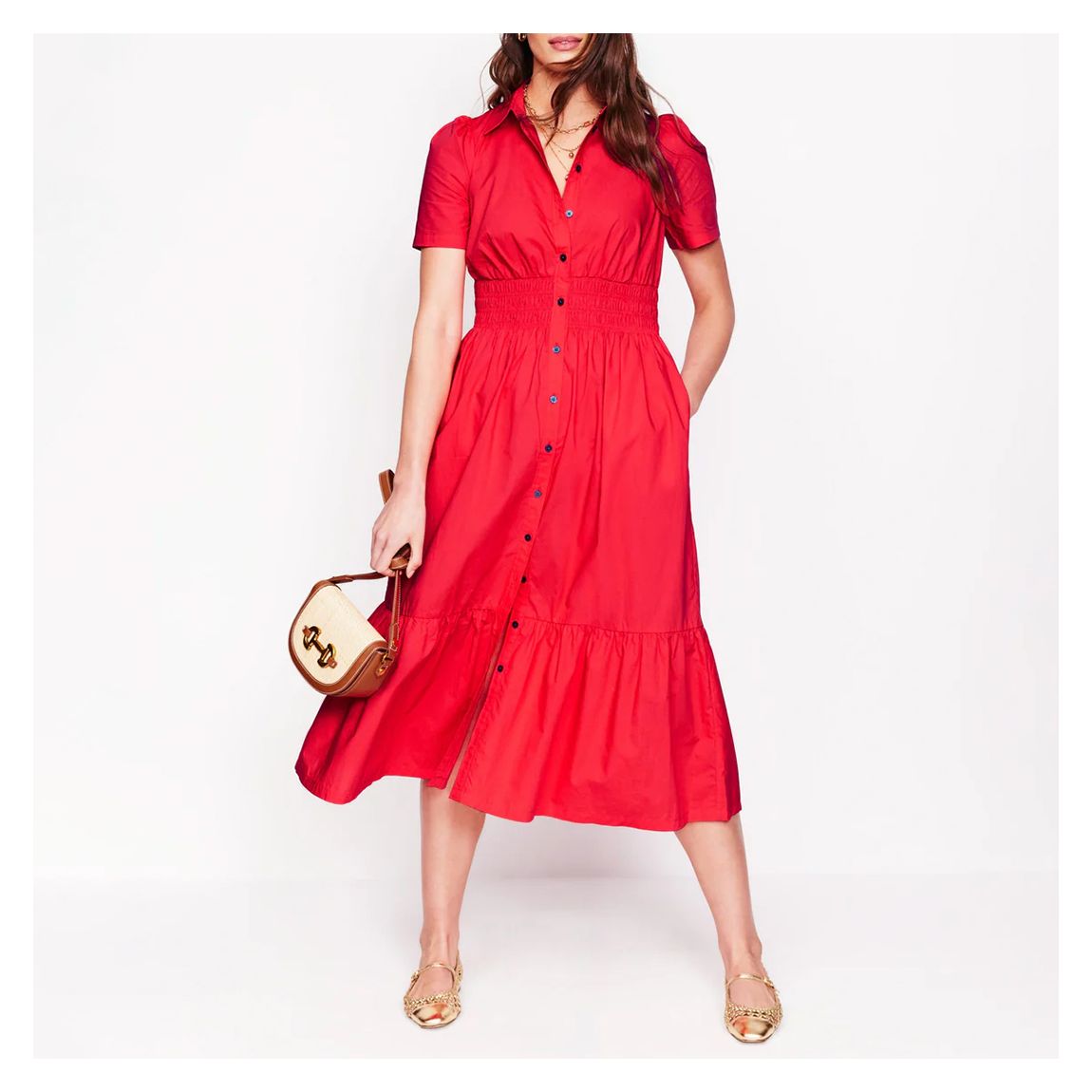 Ruby Jane Smocked Shirt Midi Dress main product photo