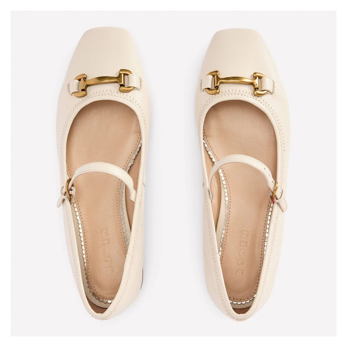 Ecru Iris Snaffle Mary Jane Flats main product photo