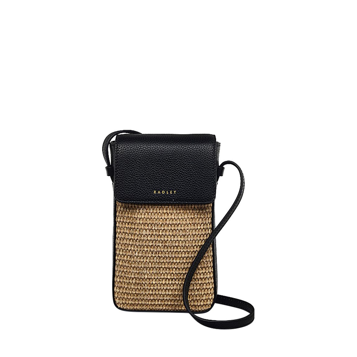 Black Bishops Lane Straw Medium Phone Cross Body Handbag main product photo