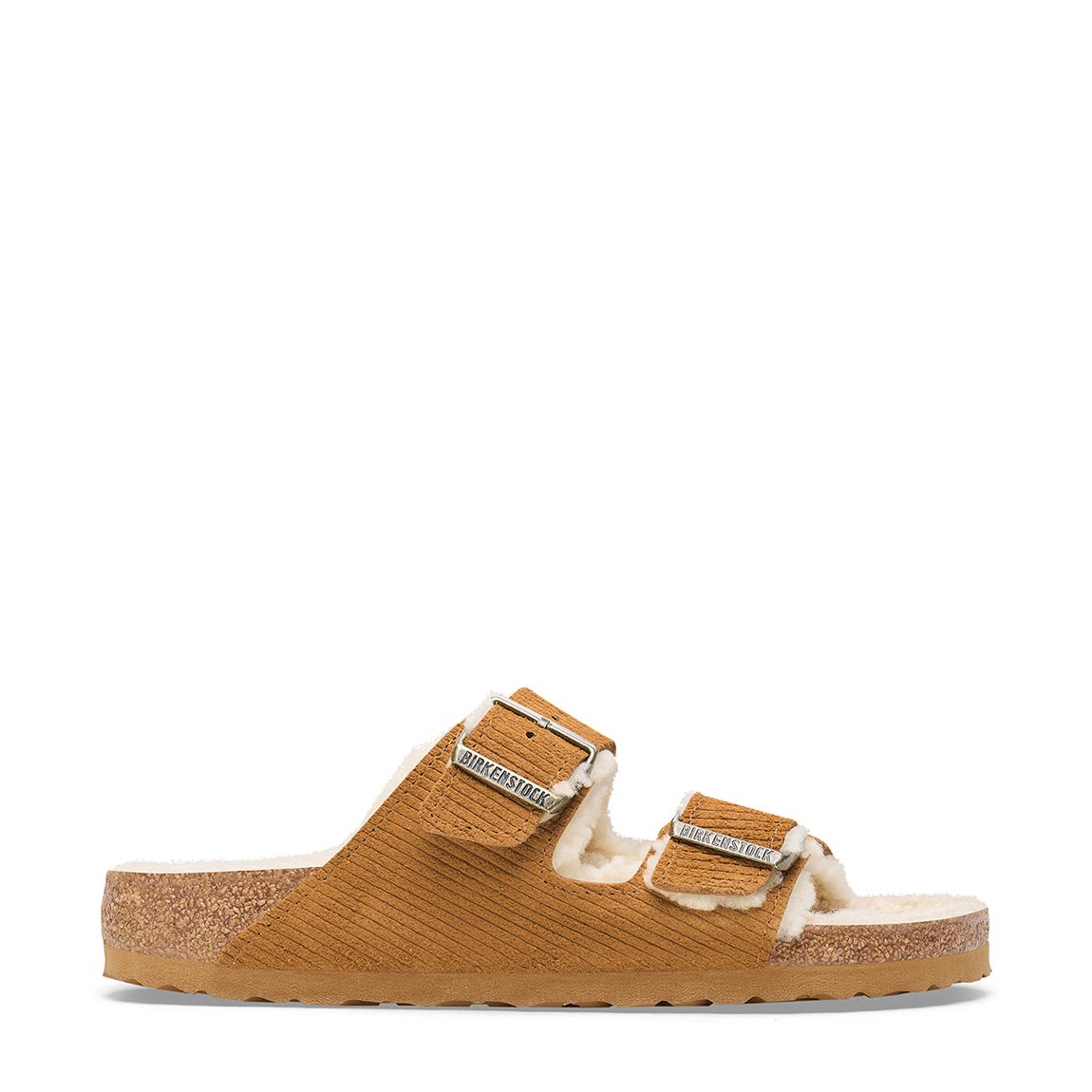 Women's Brown Arizona Big Buckle Teddy Sandals main product photo