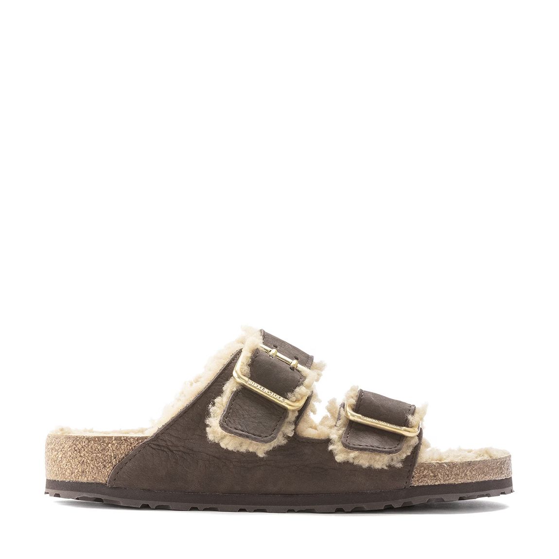 Unisex Espresso Arizona Bold Curly Shearling Lined Sandals main product photo
