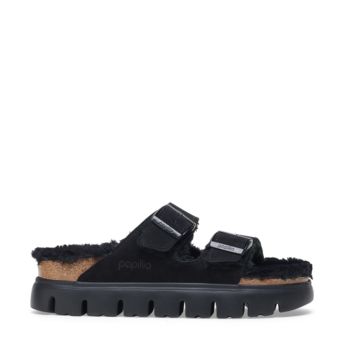 Unisex Black Arizona Shearling Lined Chunky Sandals main product photo
