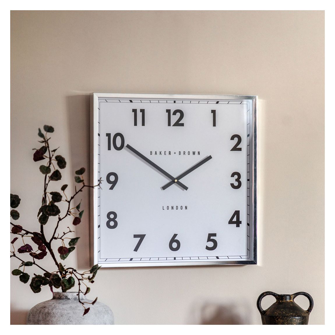 Buxton 50cm Wall Clock, Chrome main product photo