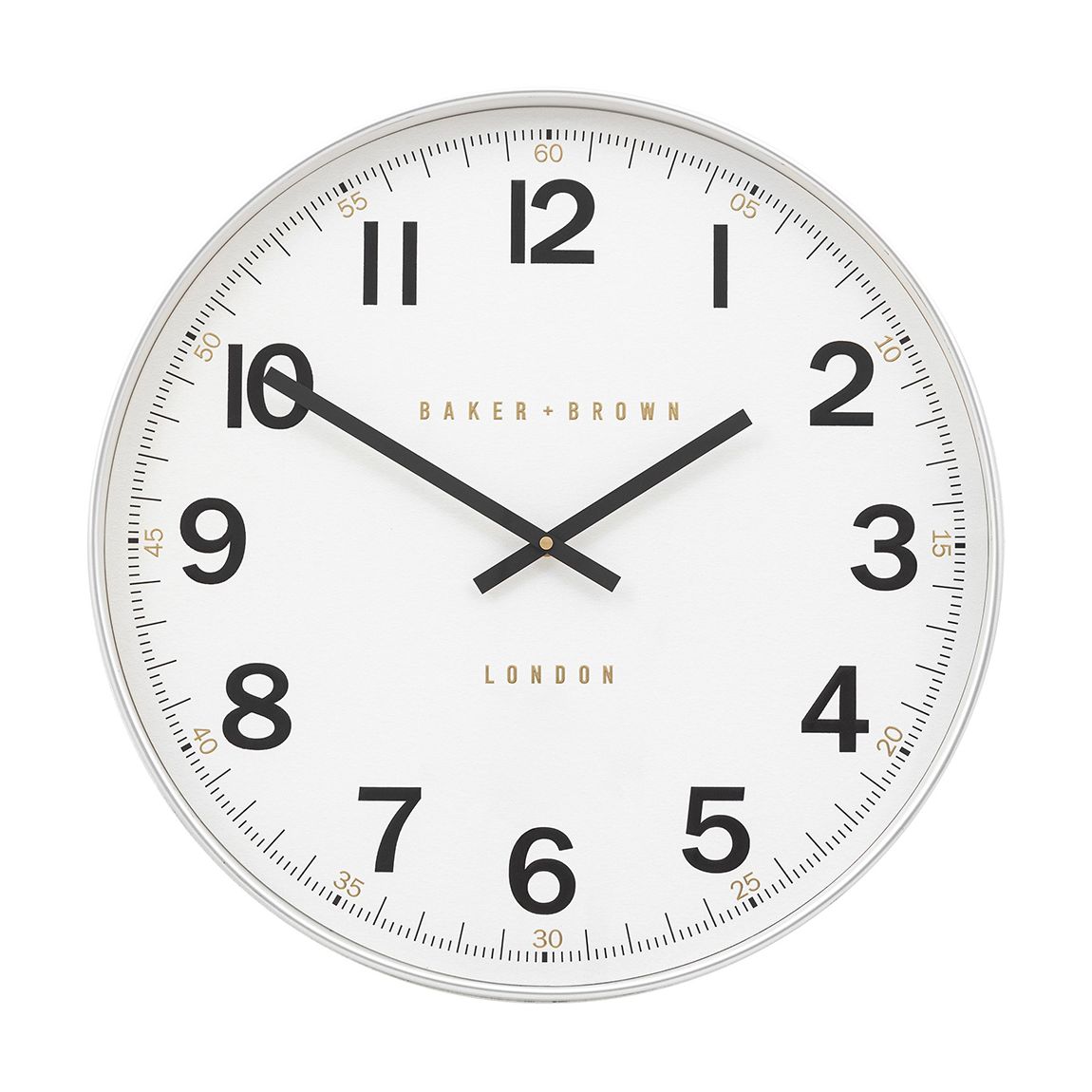 Whitby 50cm Wall Clock, Chrome main product photo