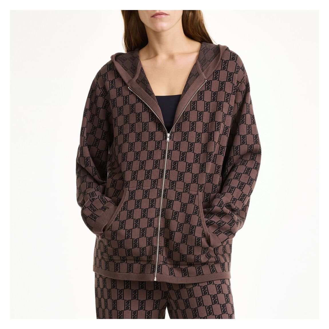 Brown Check Felipa Hoodie main product photo