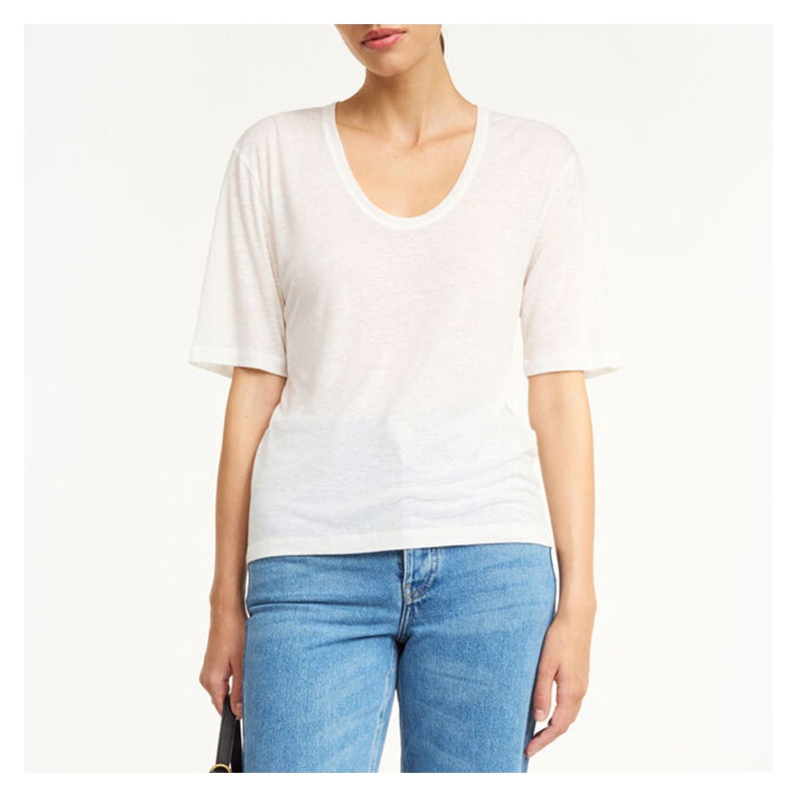 White Amaringa Linen Blend T-shirt main product photo