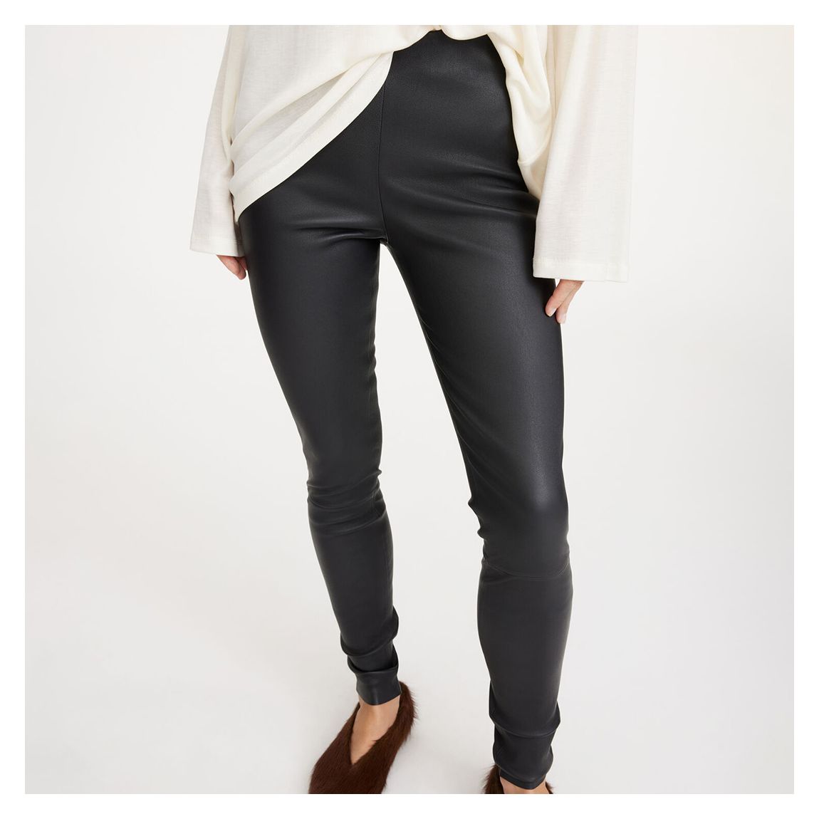 Black Leather Elenasoo Pants main product photo