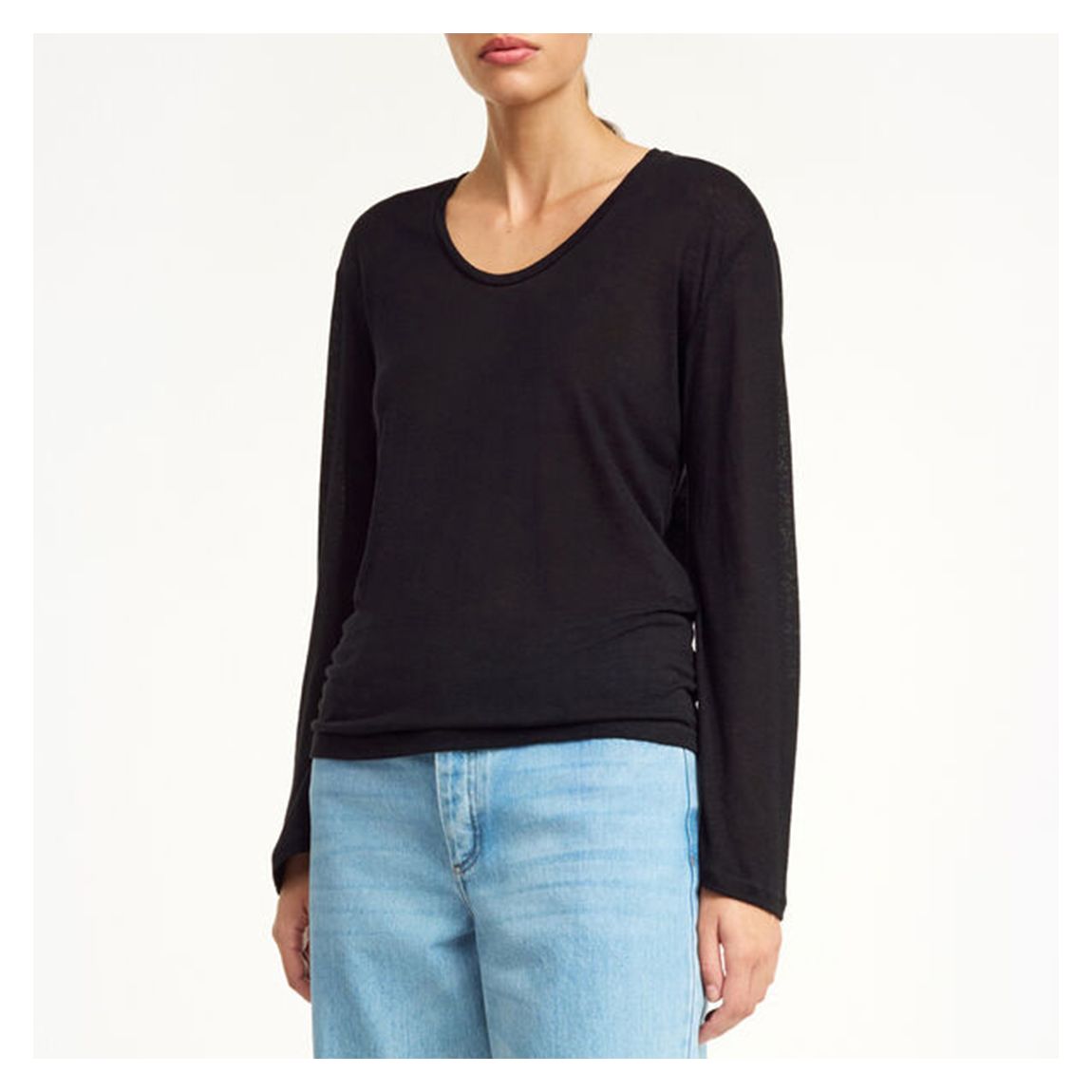 Black Amalou Linen Blend Top main product photo
