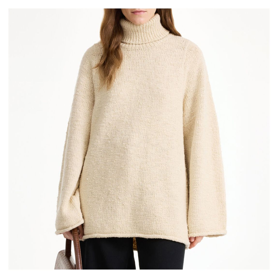 Cream Charice Oversized Rollneck Jumper main product photo