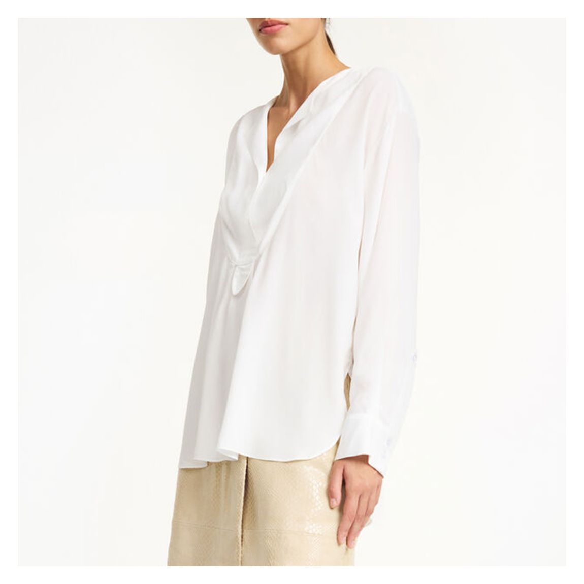 White Fayette Silk Blend Shirt main product photo