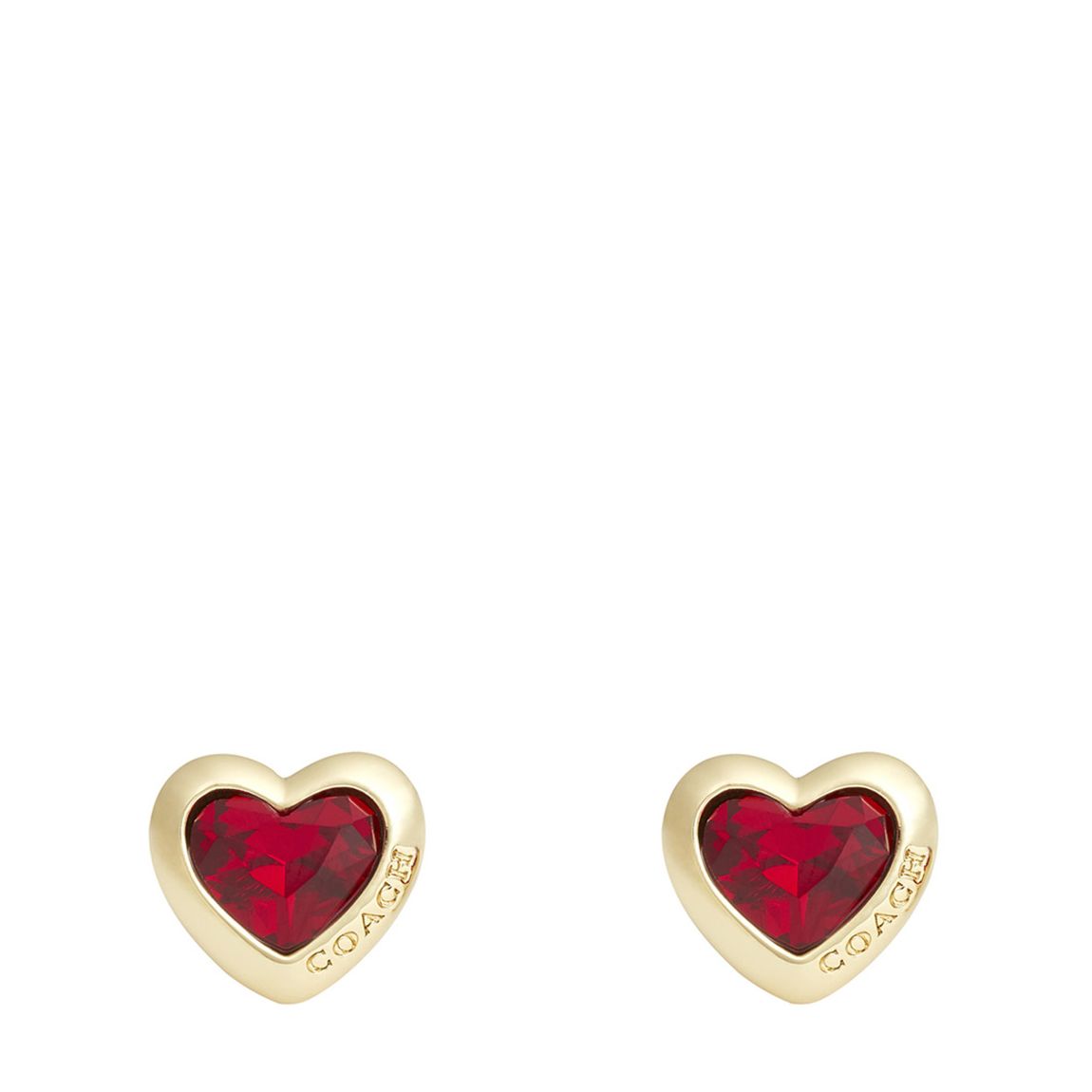 Red Stone Heart Stud Earrings main product photo