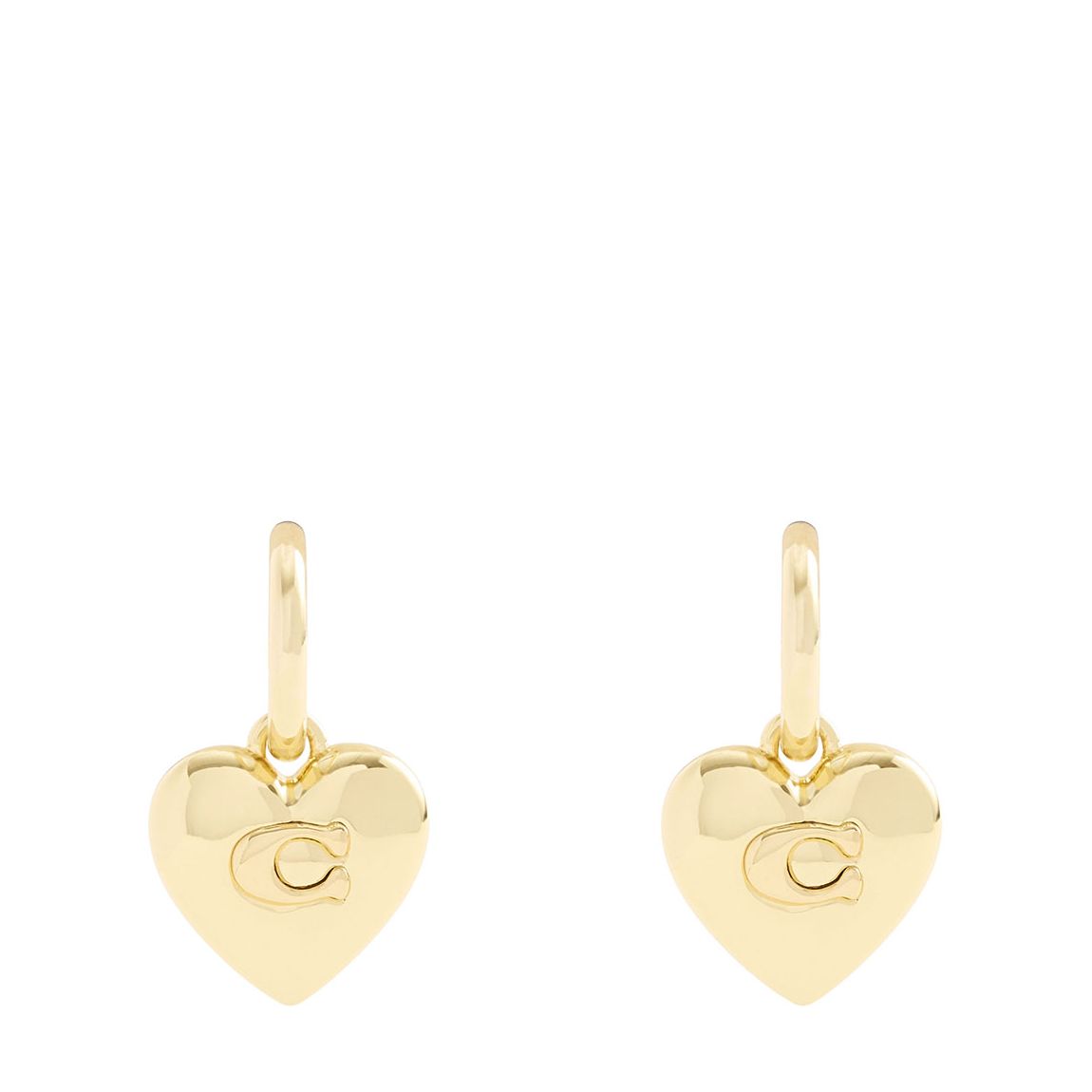 Gold C Heart Drop Earrings main product photo