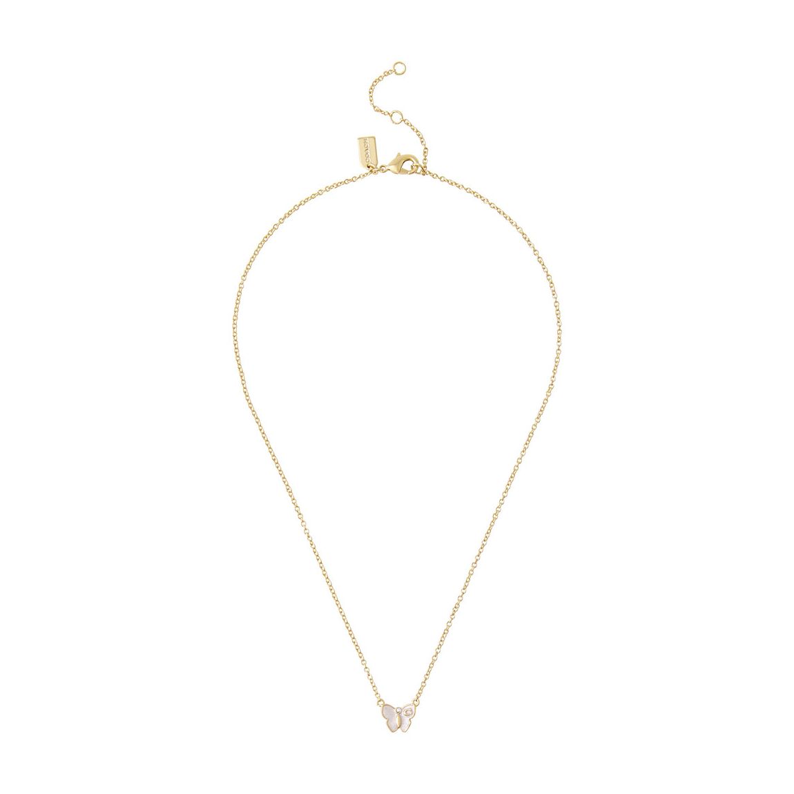 White Enamel Butterfly Short Pendant main product photo