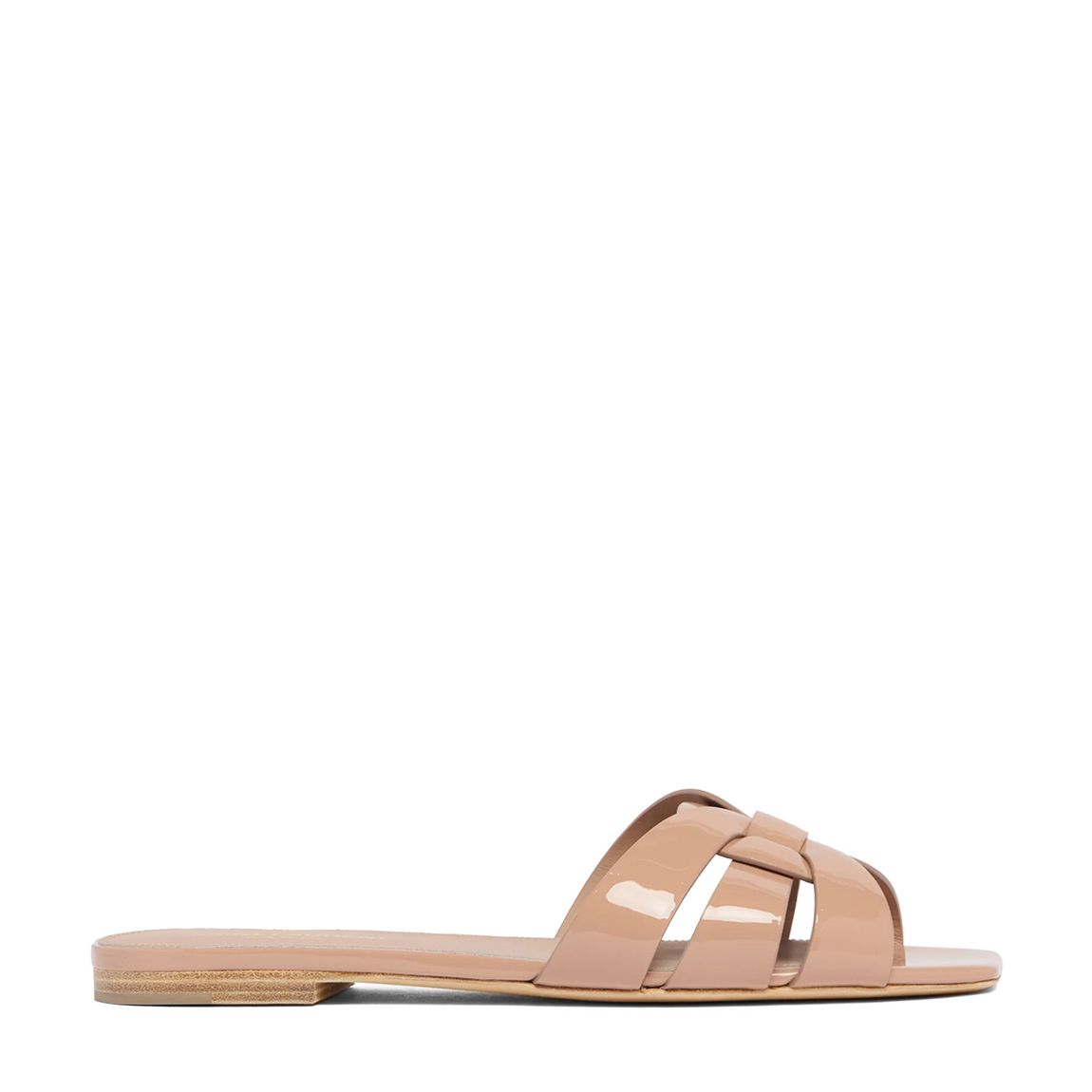 Women's Beige Tribute Leather Flat Sandals main product photo
