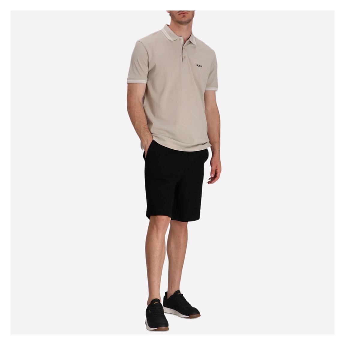 Sand Paddy Tipped Cotton Polo Shirt main product photo