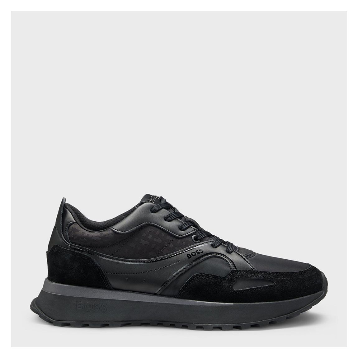 Black Contrast Leather Trainers main product photo