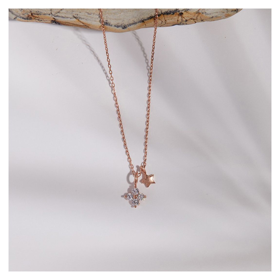 Sterling Silver Rose Gold Necklace main product photo