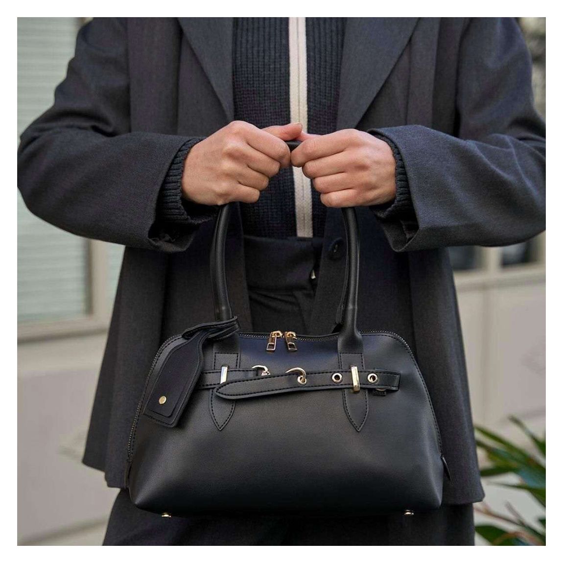 Black Leather Handbag main product photo
