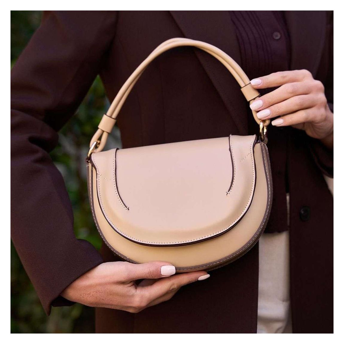 Beige Leather Handbag main product photo