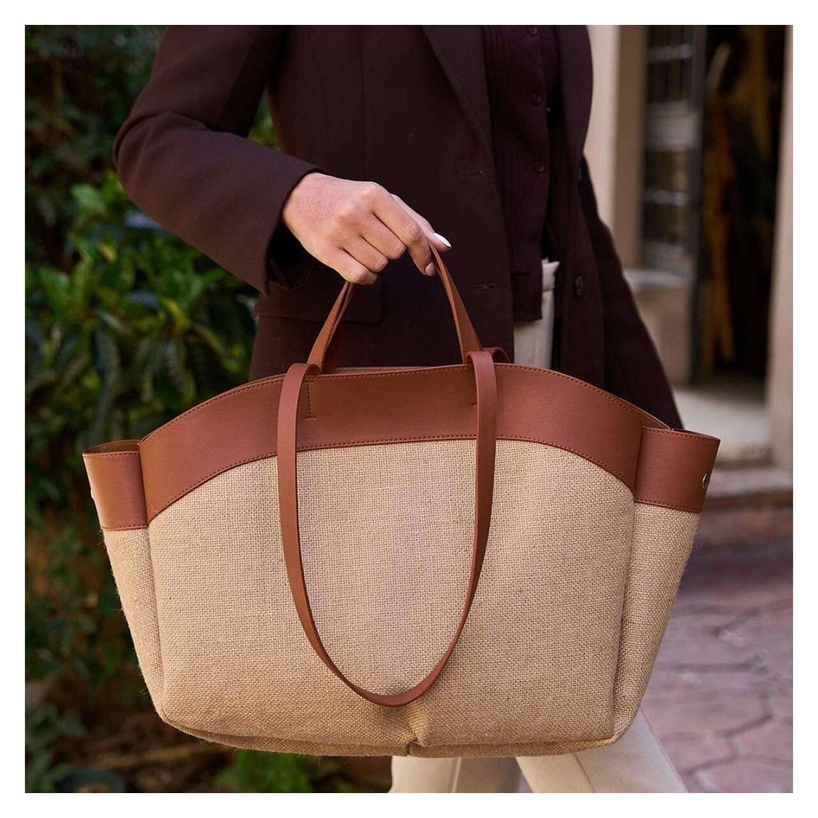 Beige Leather Shoulder Bag main product photo