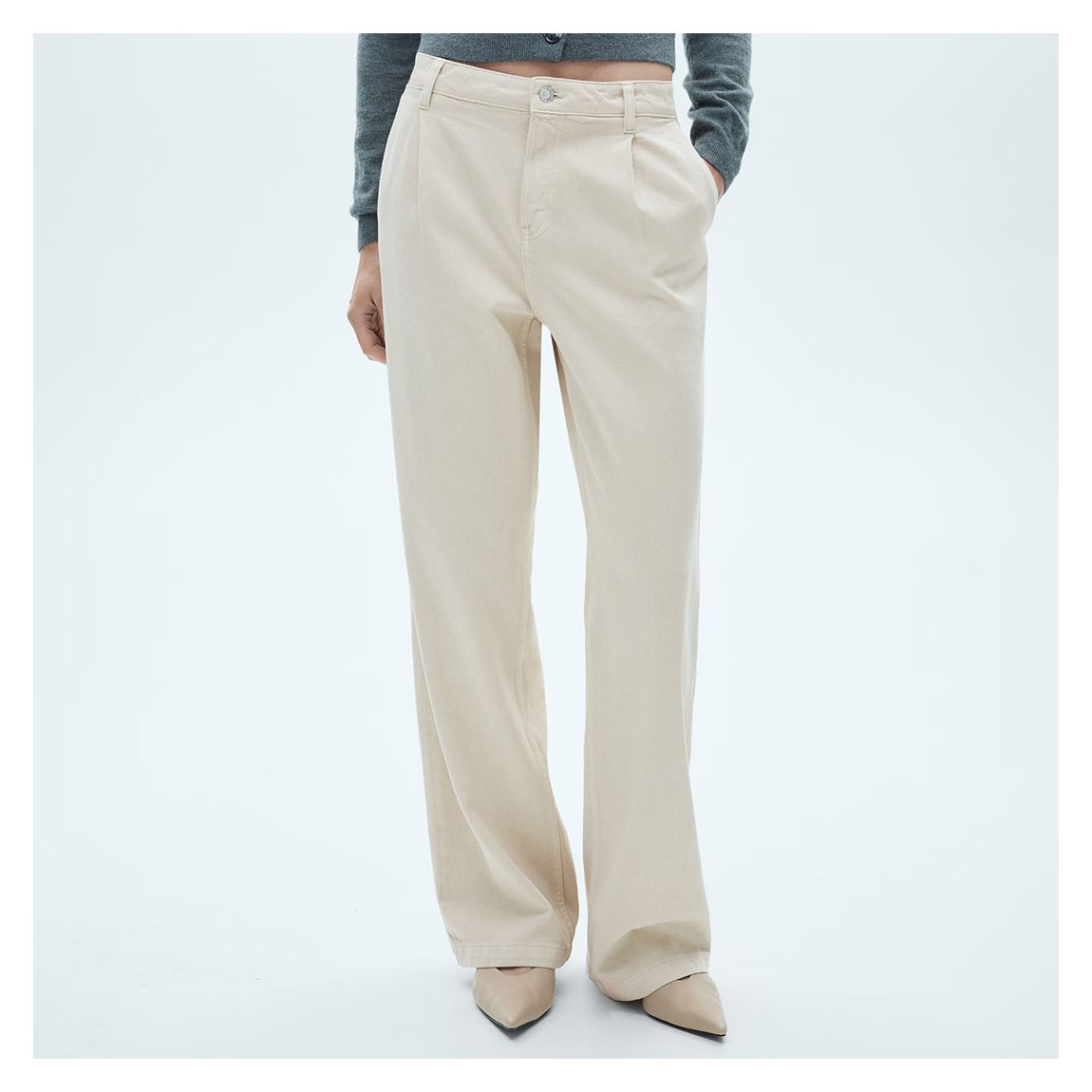 Ecru Arletita Straight Jeans main product photo