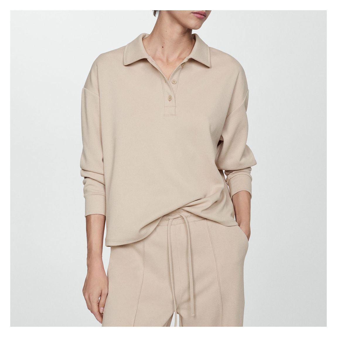 Beige Polo-Neck Sweatshirt main product photo