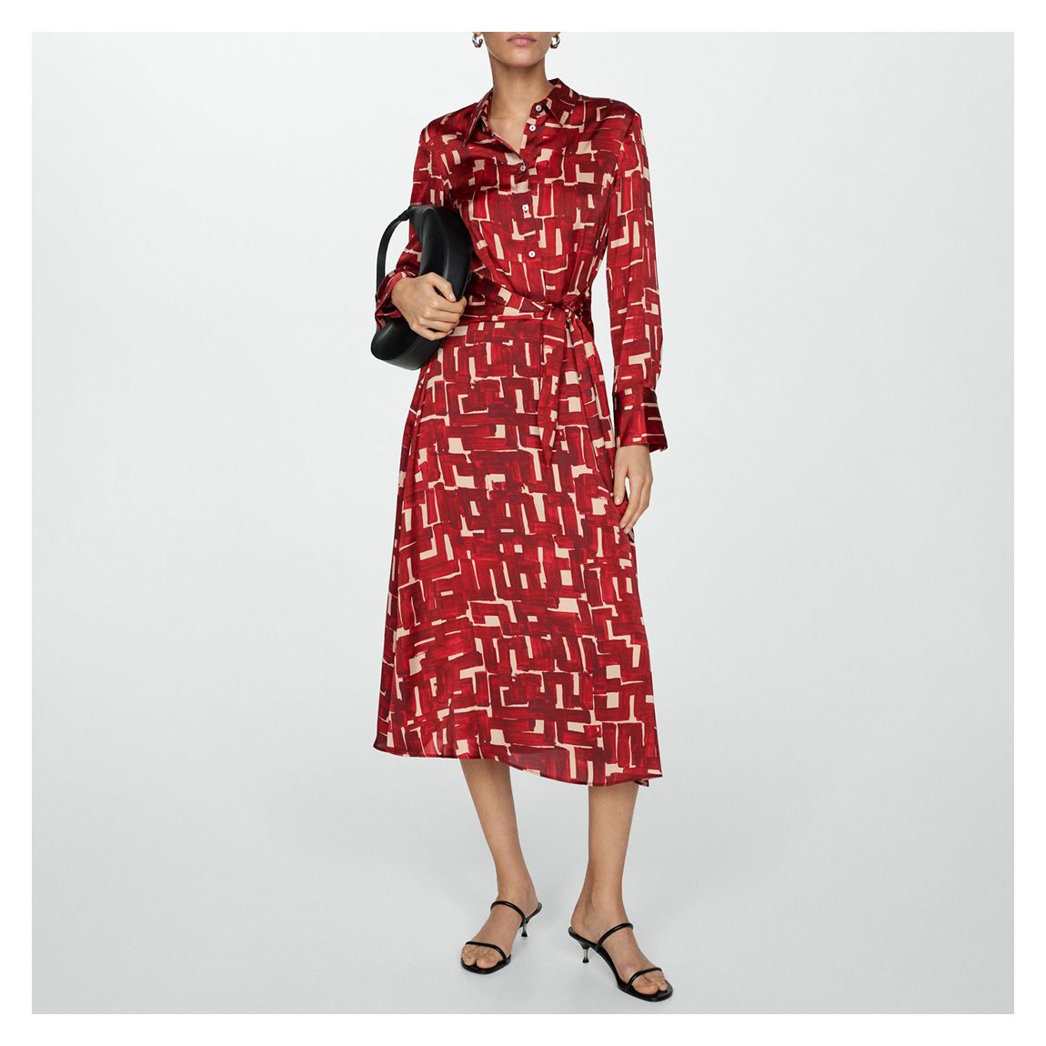 Maroon Printed Shirt Dress main product photo