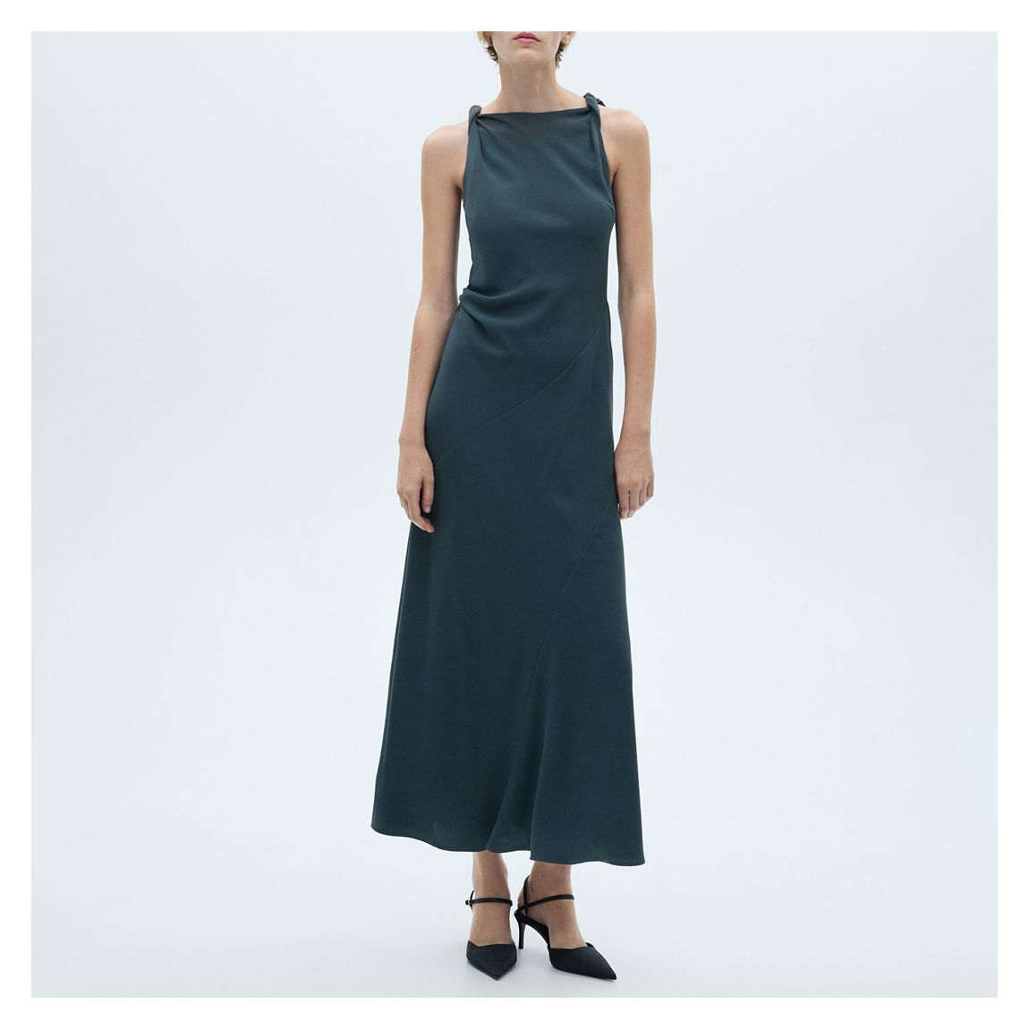 Grey Long Flared Dress main product photo