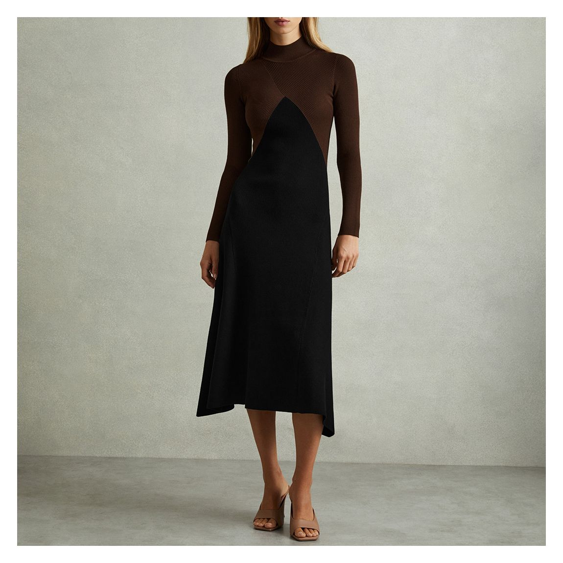 Black/Brown Hope Colour Block Dress main product photo
