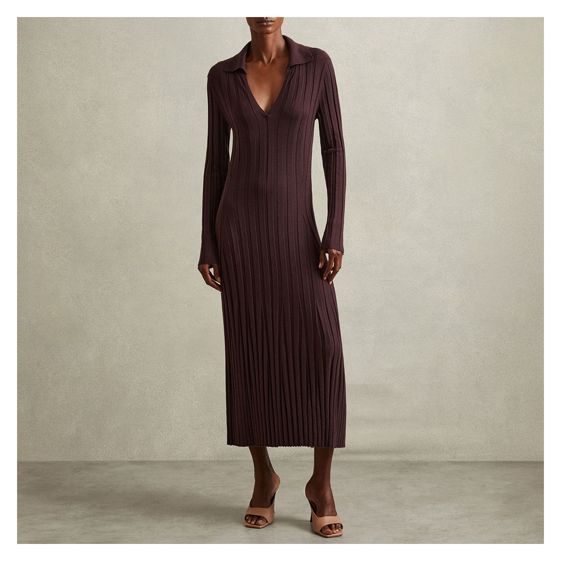 Burgundy Winnie Wool Blend Knit Dress main product photo