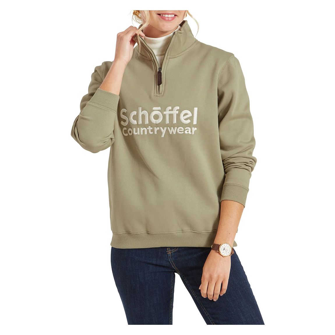 Sage Green St Issey Quarter Zip Sweatshirt main product photo