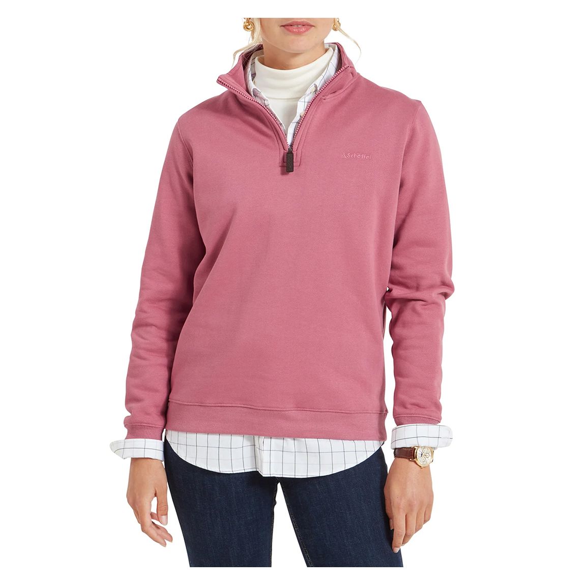 Pink Sennen Cove Quarter Zip Sweatshirt main product photo