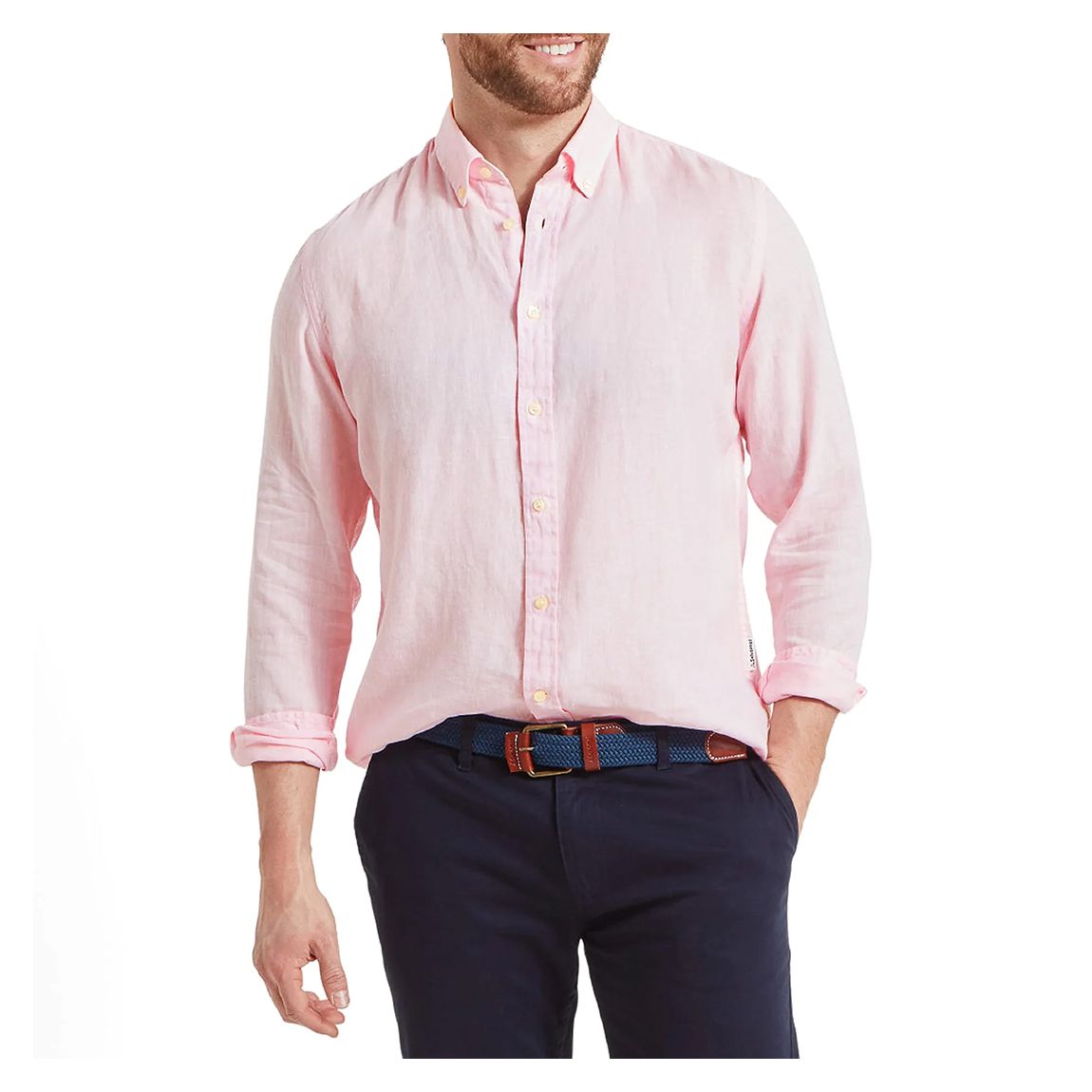 Pale Pink Walsingham Linen Shirt main product photo