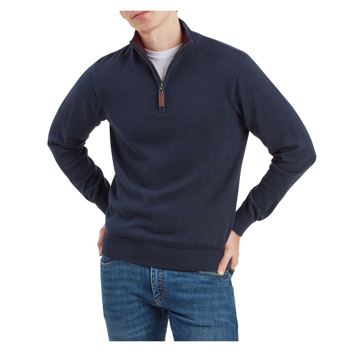 Dark Blue Calton Cotton-Cashmere Blend Jumper main product photo