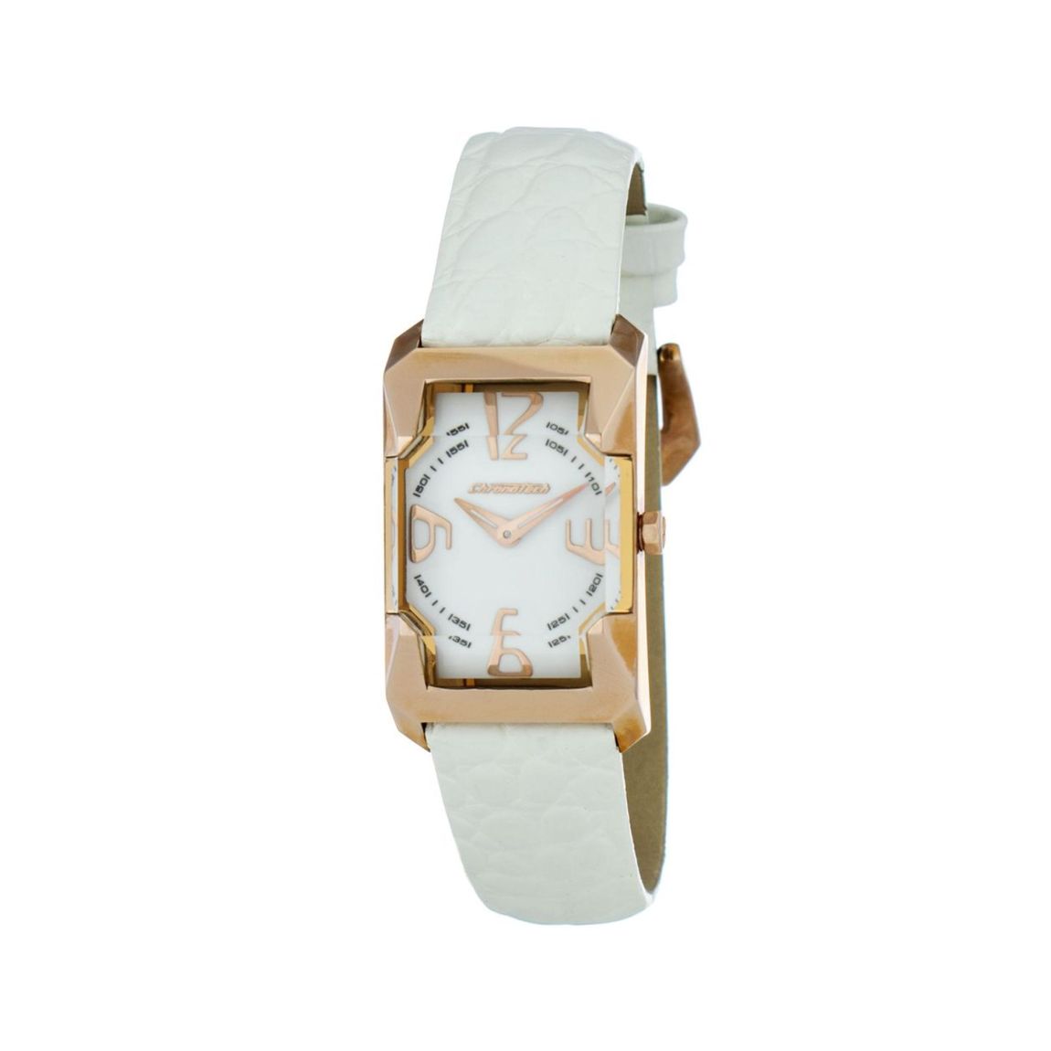 Rectangular Rose Gold Watch Wo - White Watches main product photo