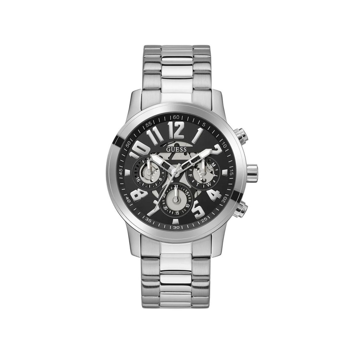 Skeleton Multifunction Watch Silver Bracelet - Gray Watches main product photo
