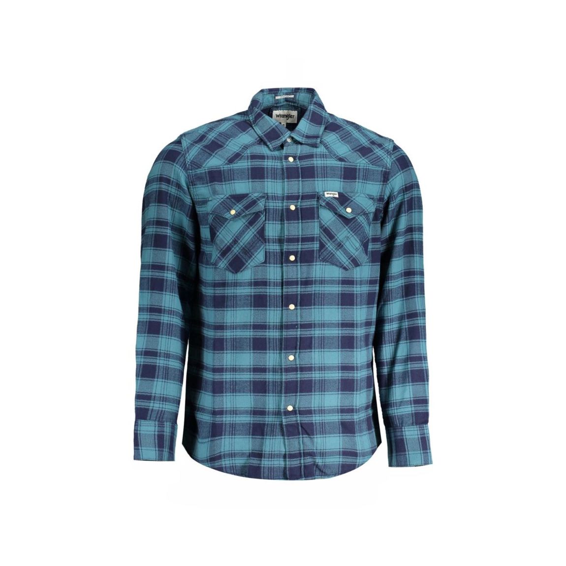 Western Plaid Flannel Shirt Long Sleeve - Blue main product photo