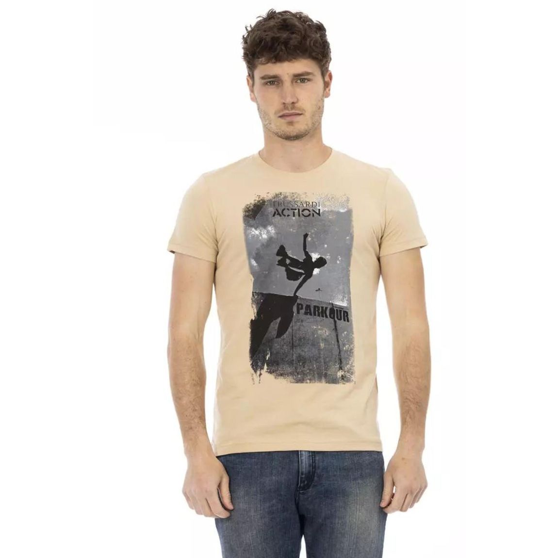 Parkour Graphic Tee Short Sleeve - Beige T-Shirts main product photo