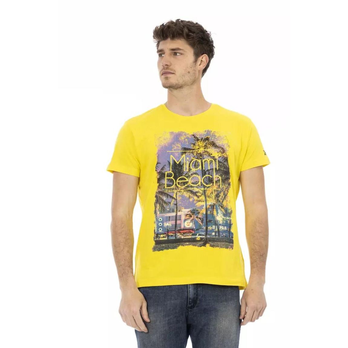 Miami Beach Graphic Tee Short Sleeve Crew Neck - Yellow T-Shirts main product photo