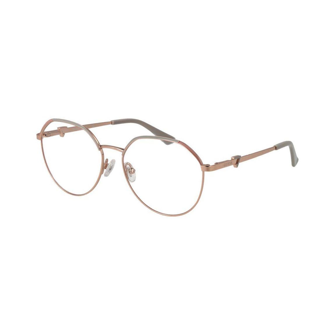 Metal Full-Rim Round Optical Frames with Demo Glasses Wo - Rose main product photo