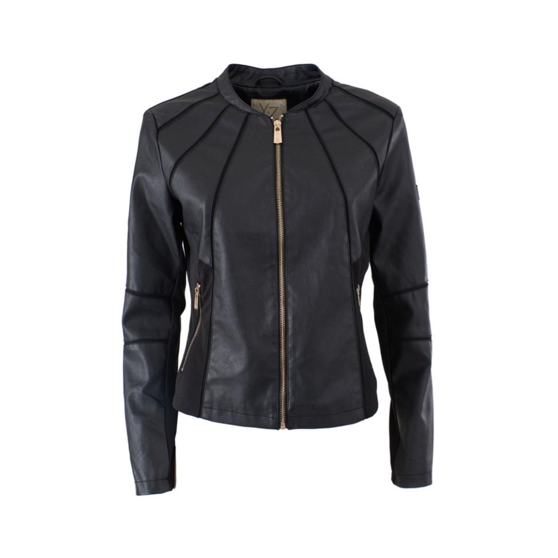 Moto Jacket PU Leather Long Sleeves Wo - Black Jackets main product photo