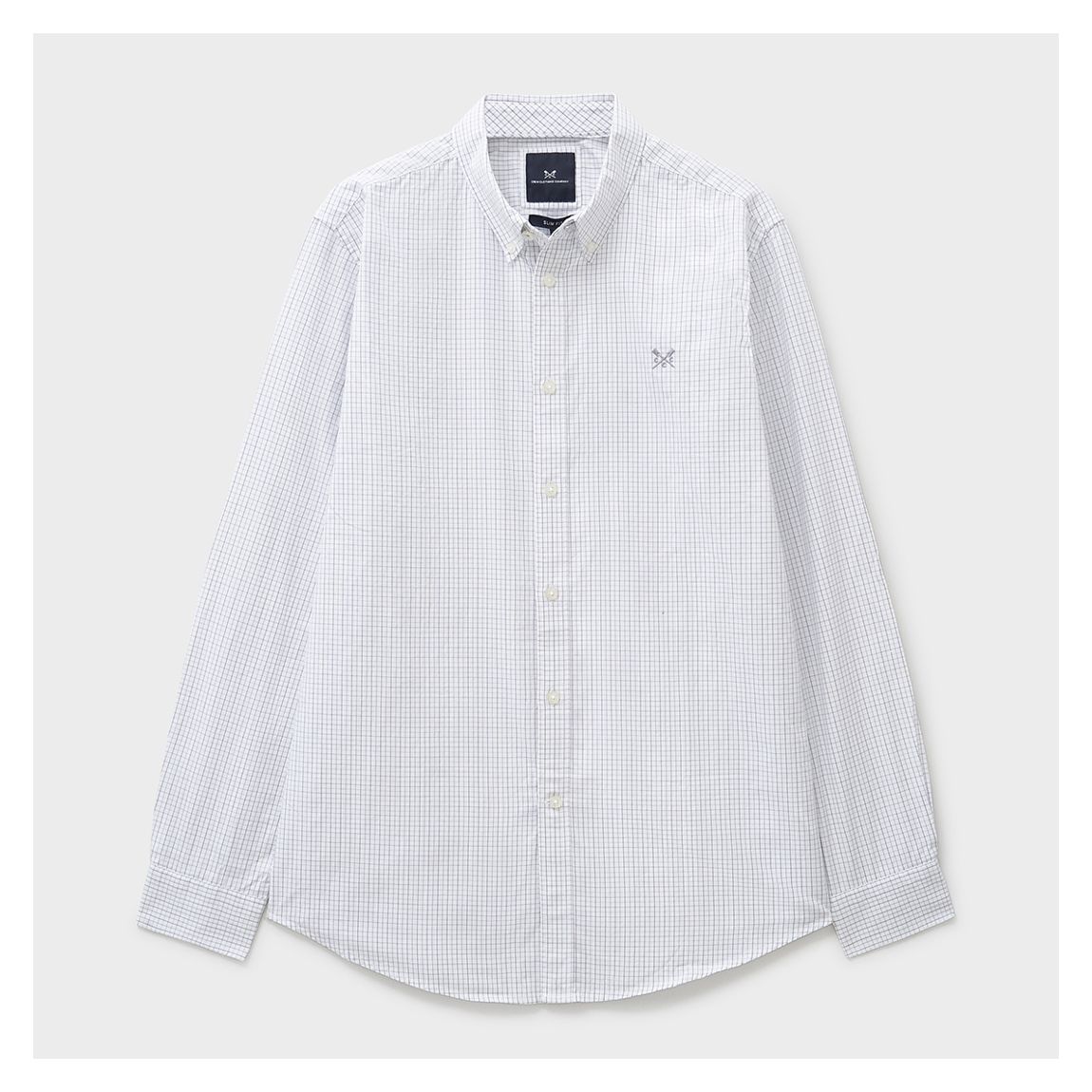 White Stretch Tattersall Cotton Shirt main product photo