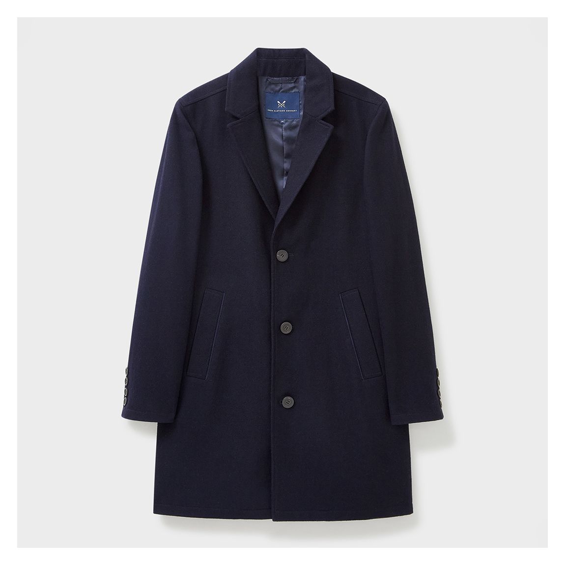 Navy Petersfield Wool Blend Coat main product photo