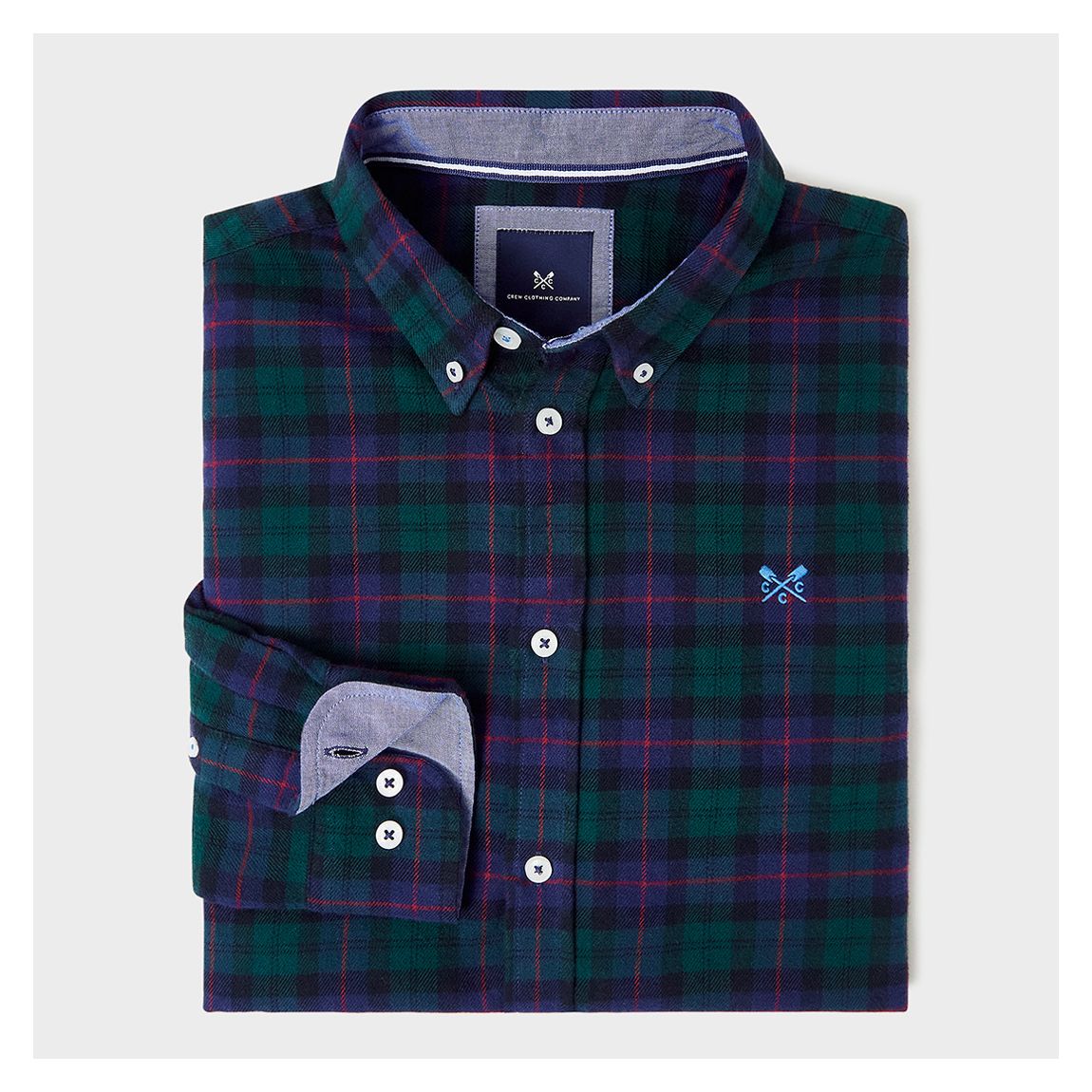 Green/ Navy Flannel Check Shirt main product photo