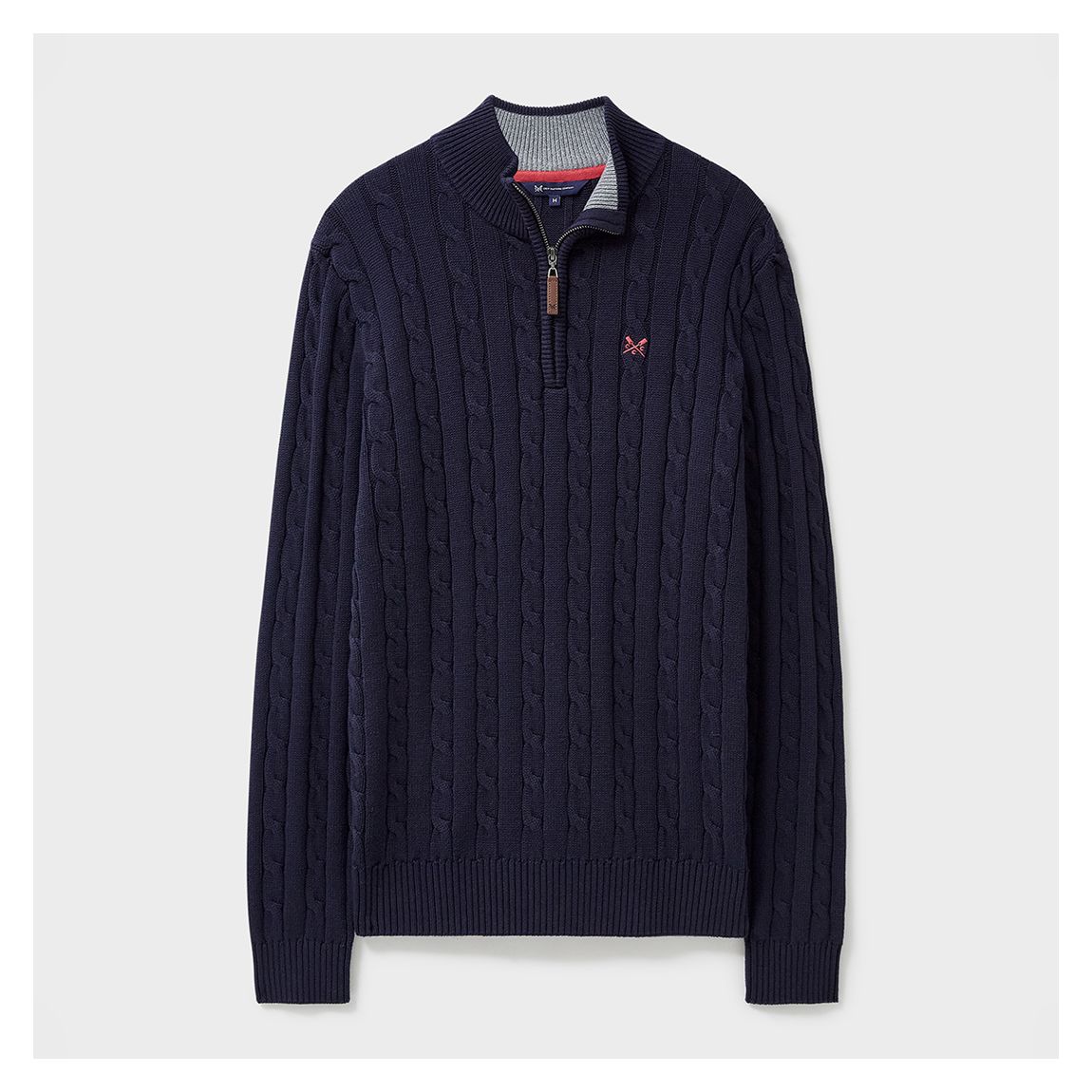 Navy Oarsman Organic Cotton Cable Knit 1/2 Zip Jumper main product photo