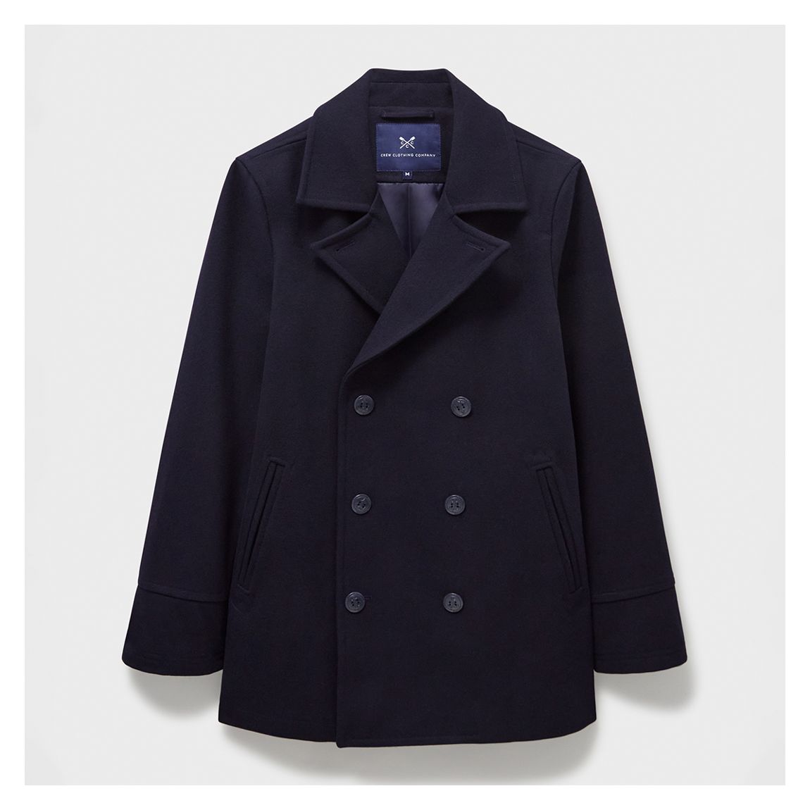 Navy Double Breasted Wool Blend Peacoat main product photo